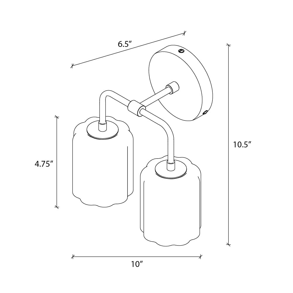 Smoothie Bend Duo Sconce | Modern Science Project + Color Cord Company