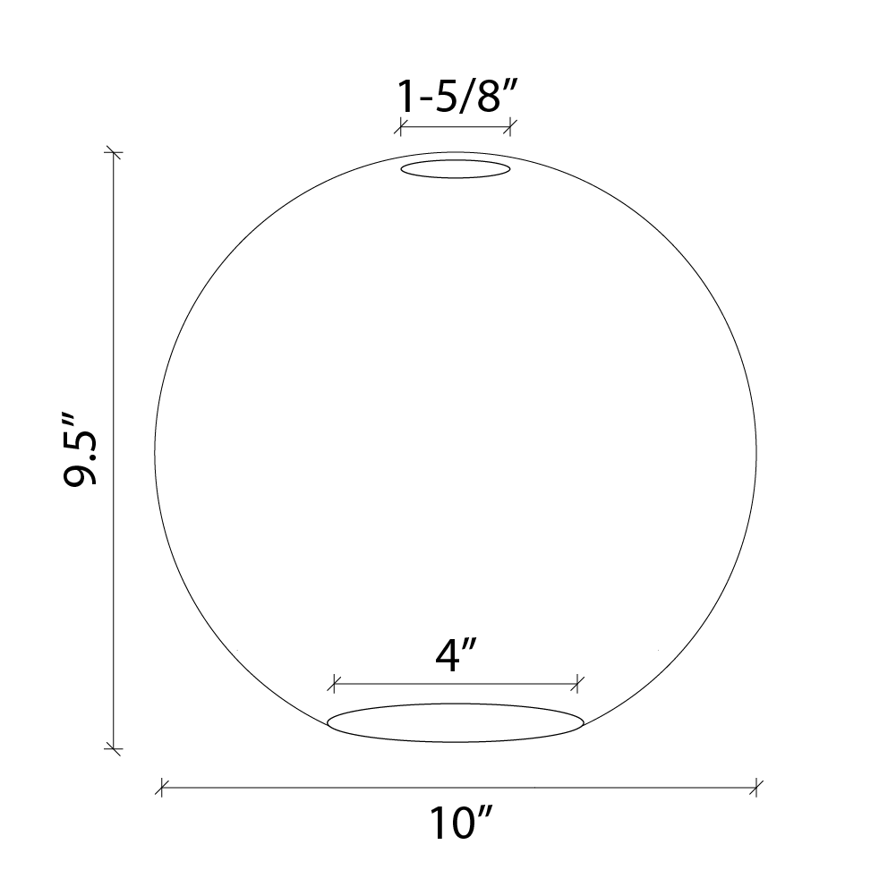 10in Glass Globe - Shade Ready