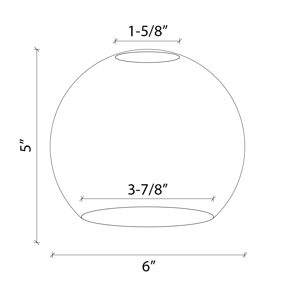 6in Glass Globe - Shade Ready