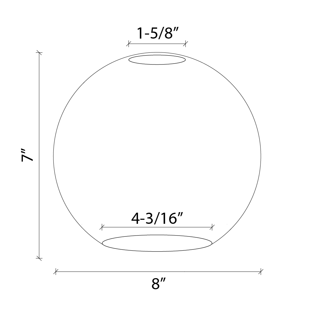 8in Glass Globe - Shade Ready