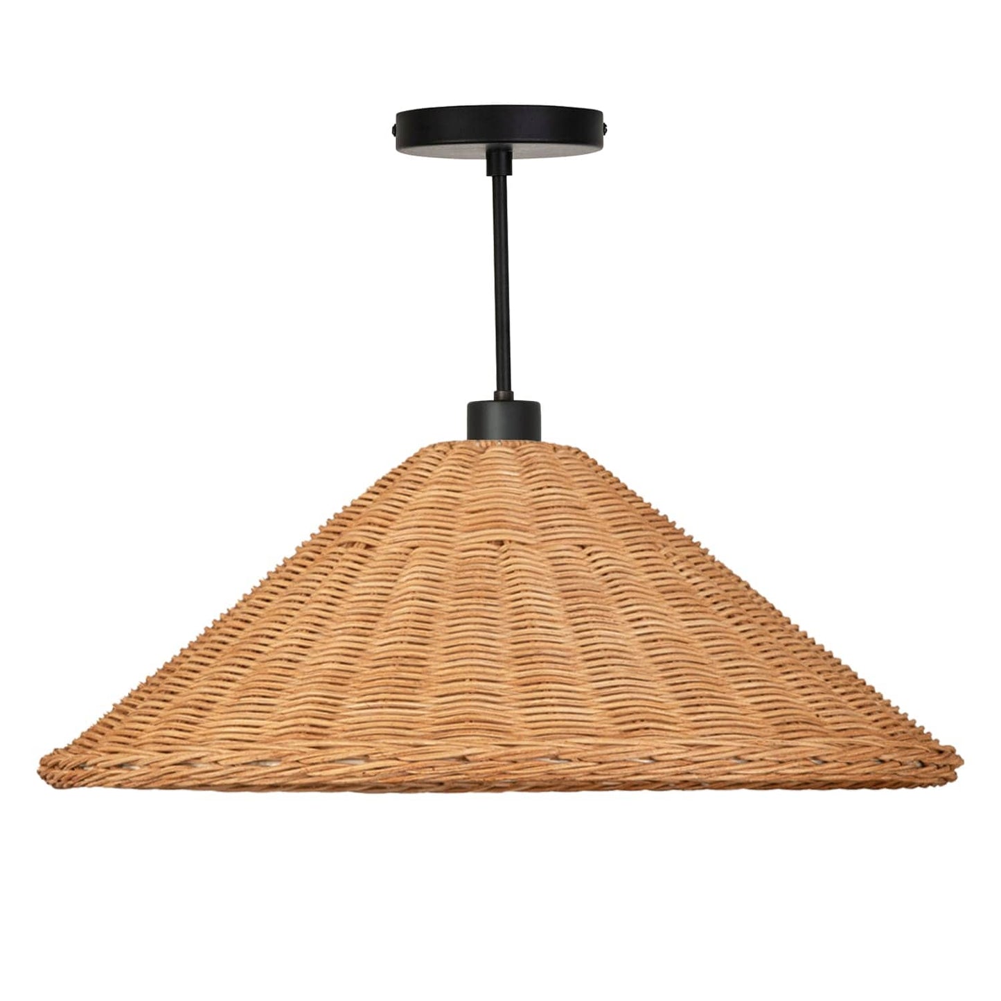 Wicker Empire Shade Post Pendant