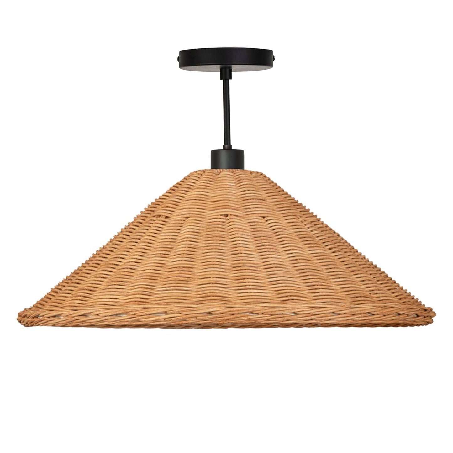 Wicker Empire Shade Post Pendant