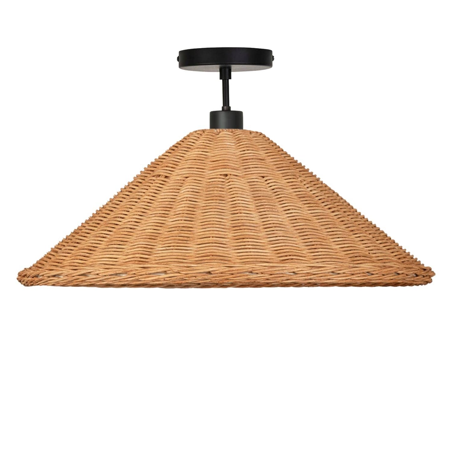 Wicker Empire Shade Post Pendant