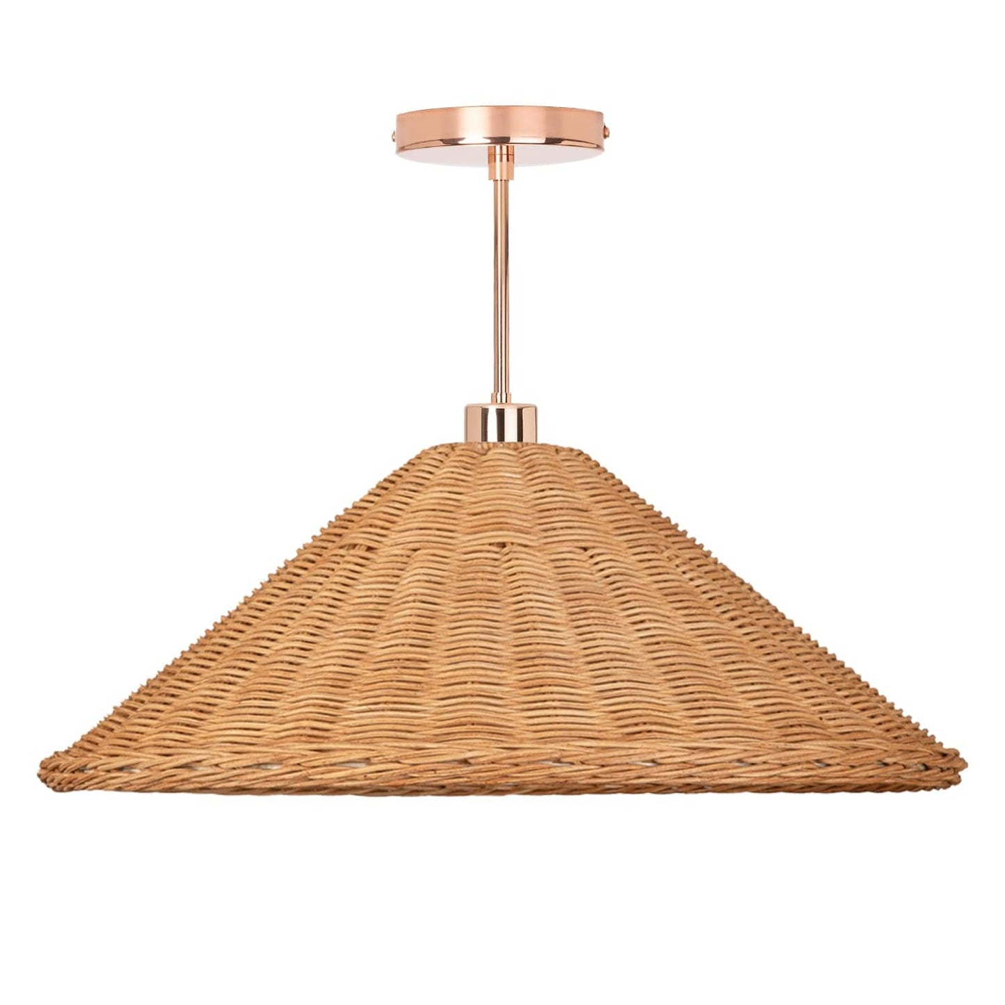 Wicker Empire Shade Post Pendant