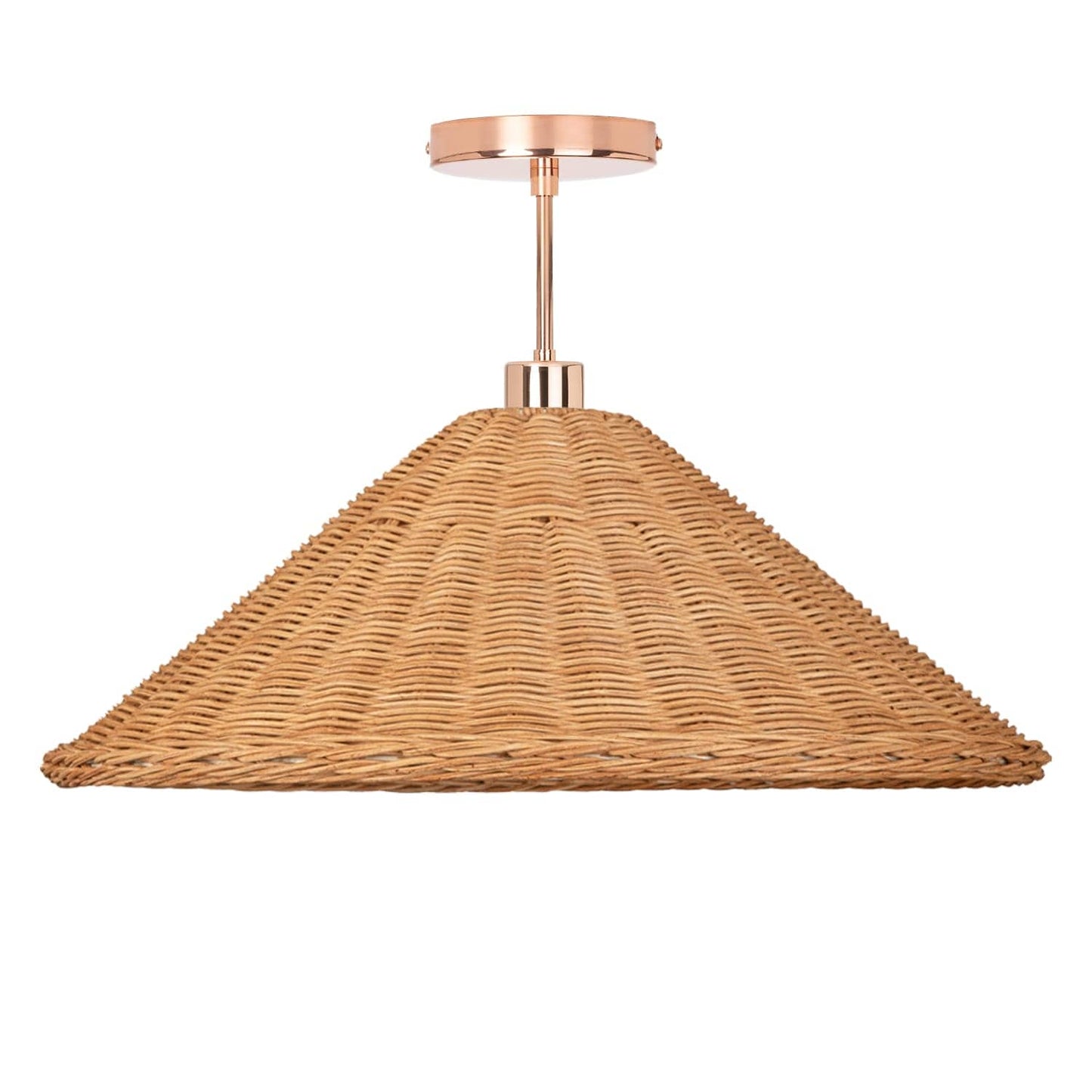 Wicker Empire Shade Post Pendant