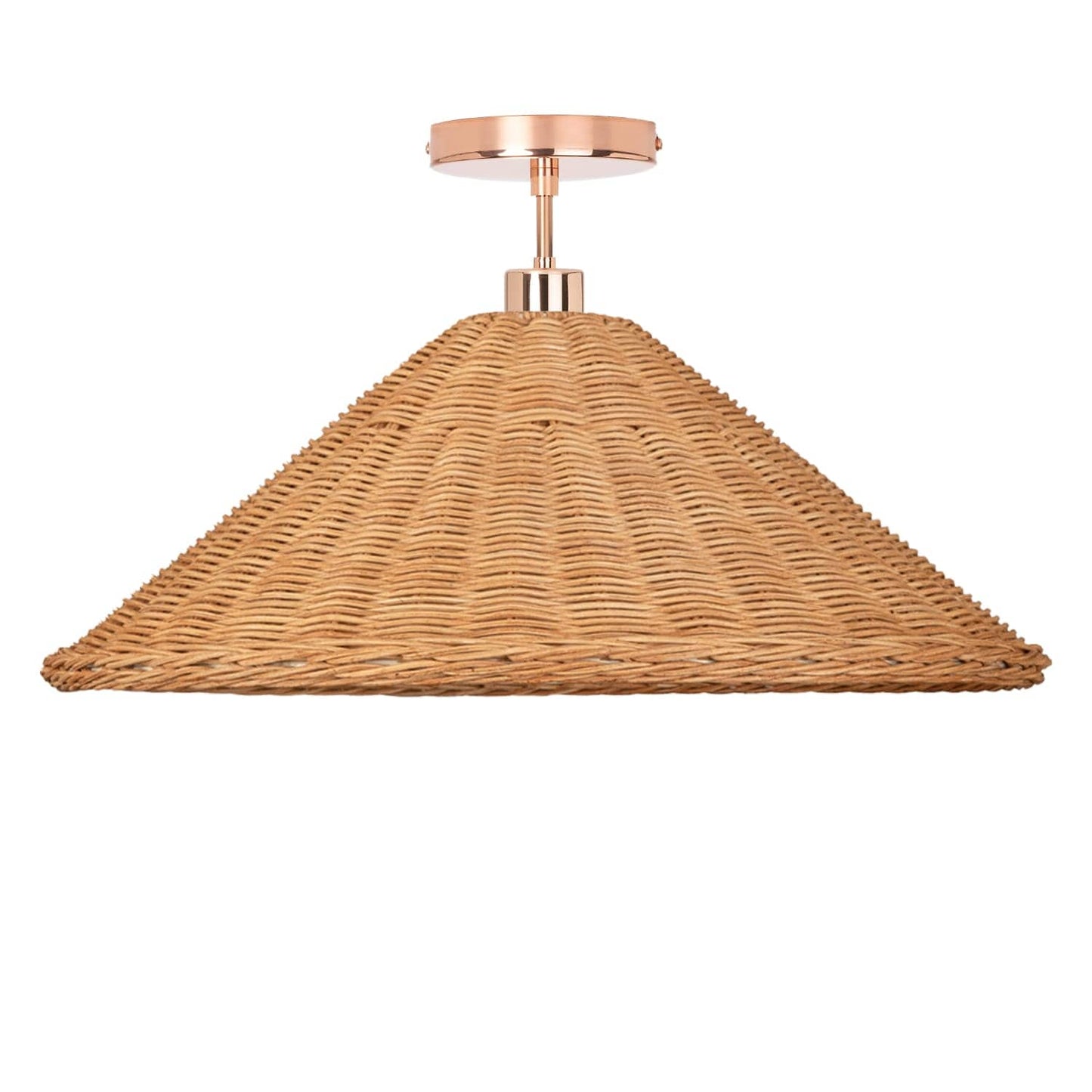 Wicker Empire Shade Post Pendant