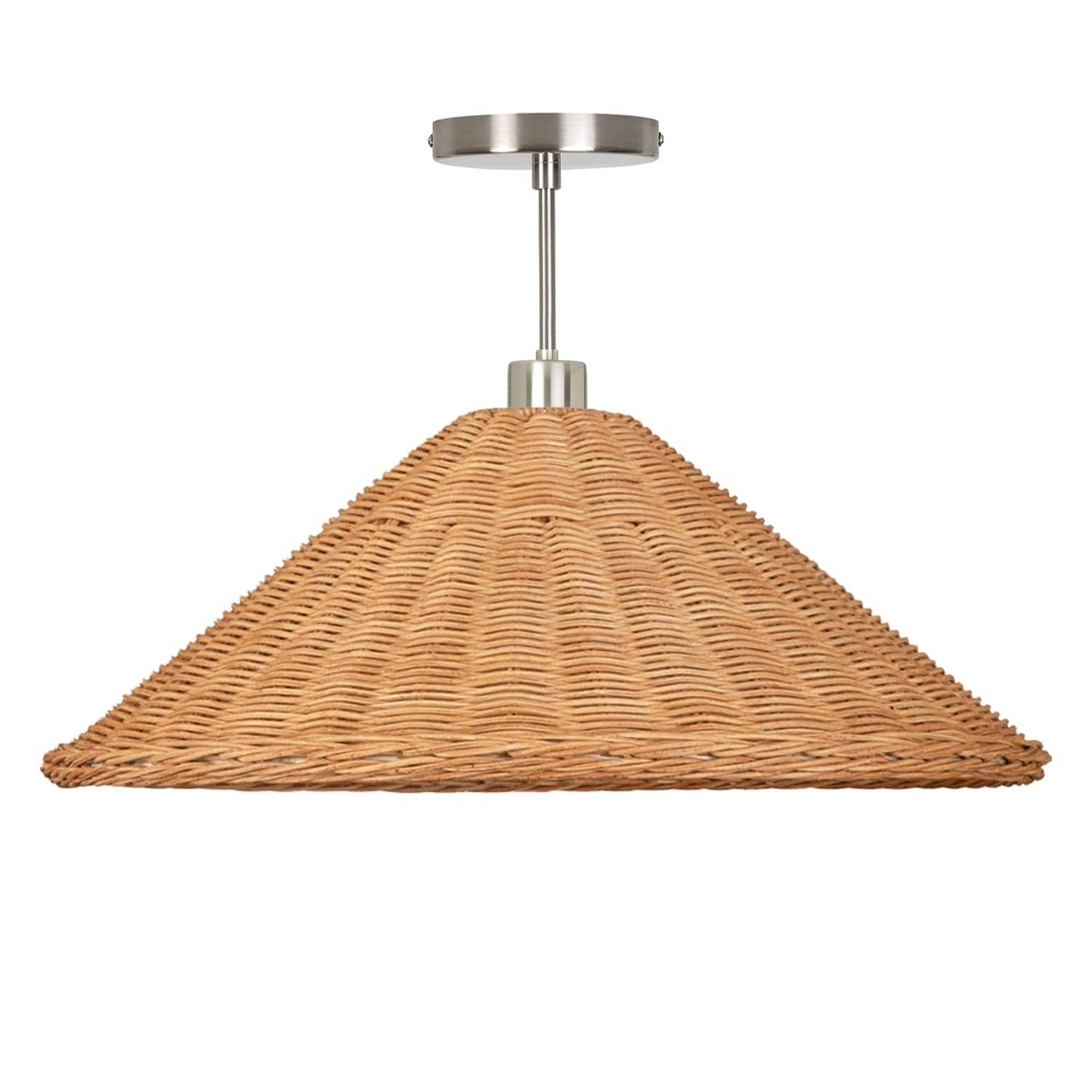 Wicker Empire Shade Post Pendant