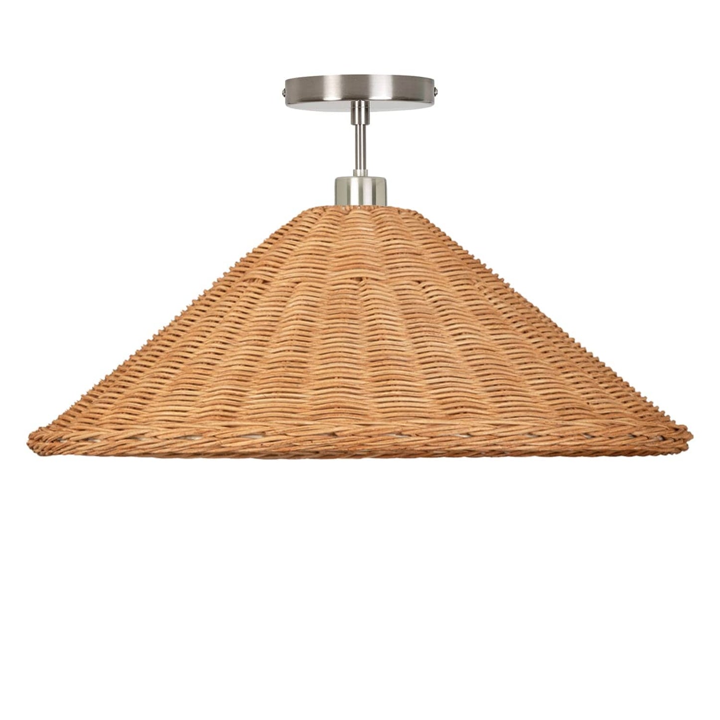 Wicker Empire Shade Post Pendant