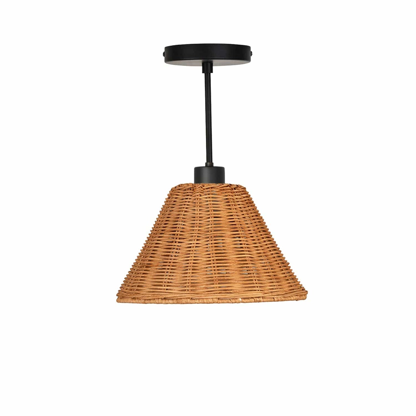 Wicker Empire Shade Post Pendant