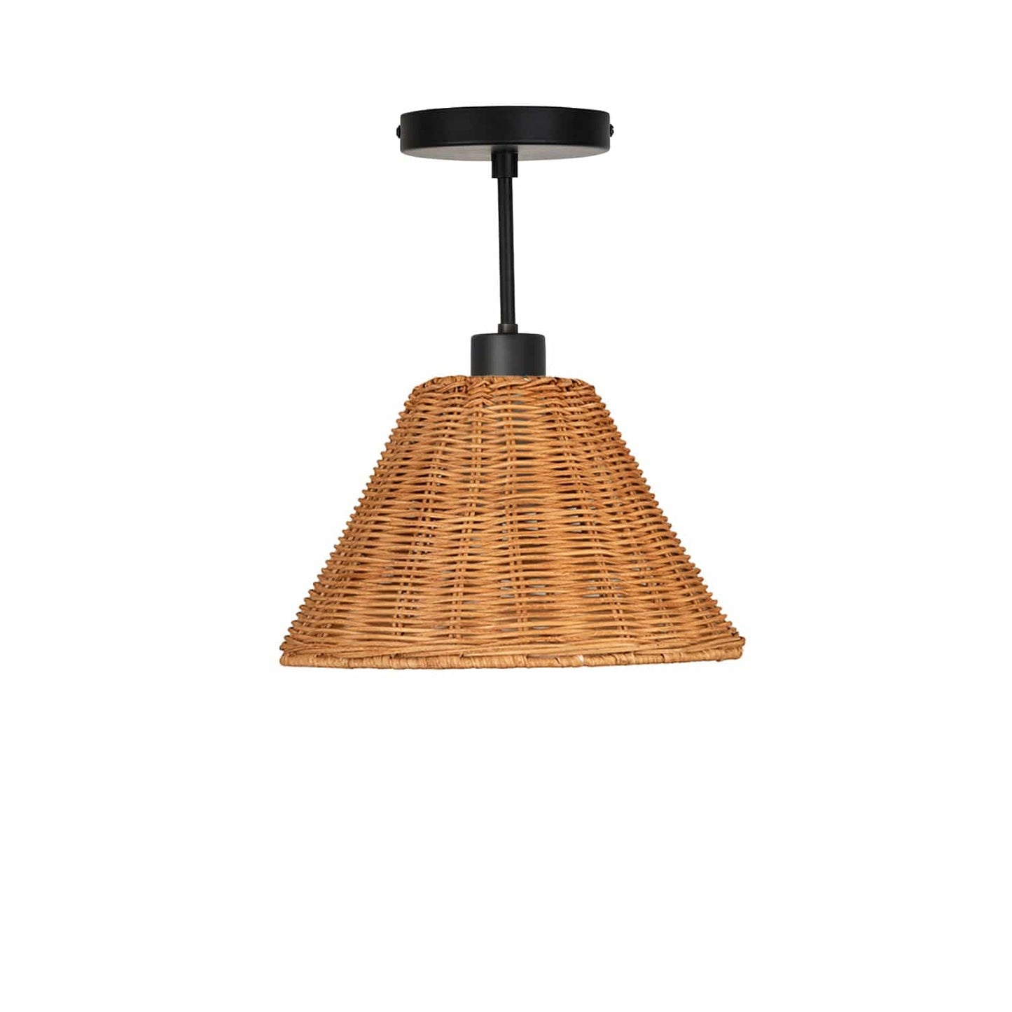 Wicker Empire Shade Post Pendant