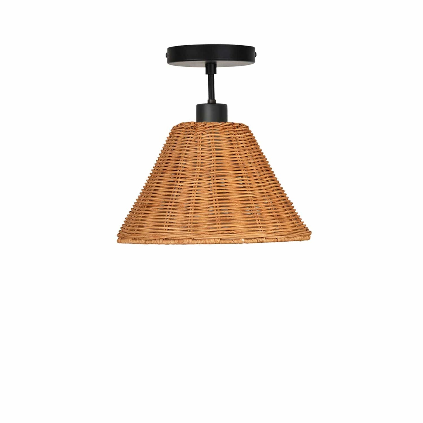 Wicker Empire Shade Post Pendant