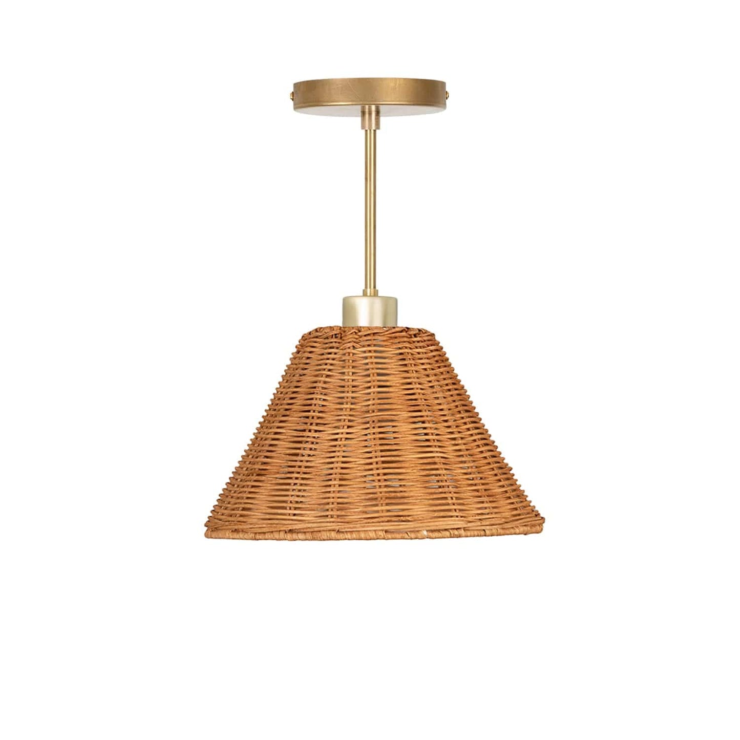 Wicker Empire Shade Post Pendant