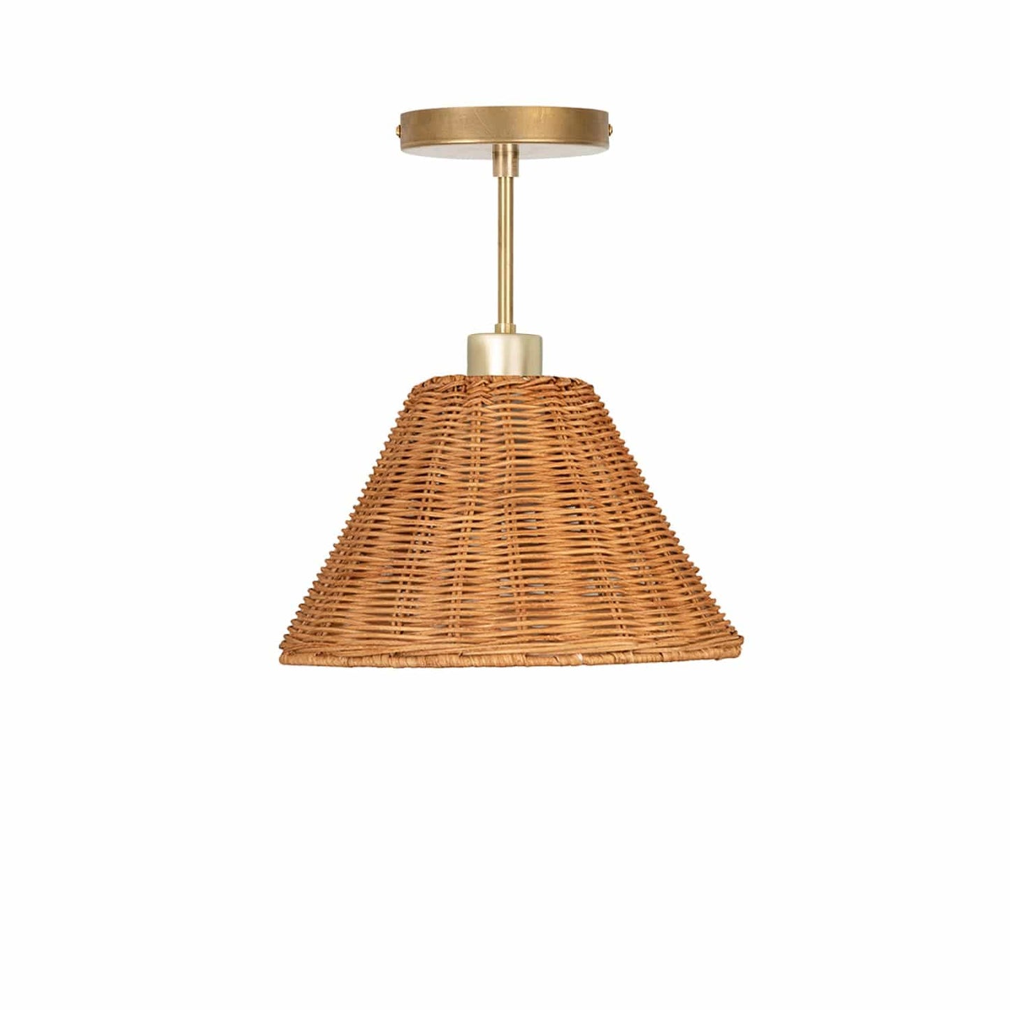 Wicker Empire Shade Post Pendant