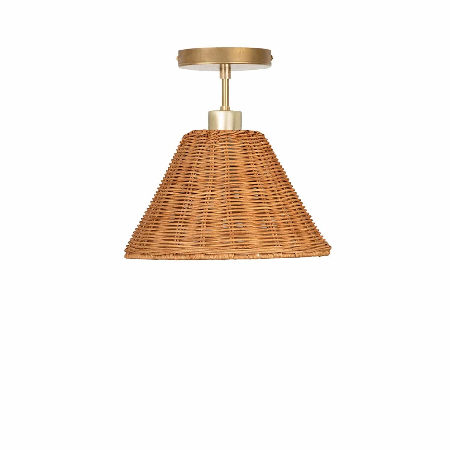 Wicker Empire Shade Post Pendant