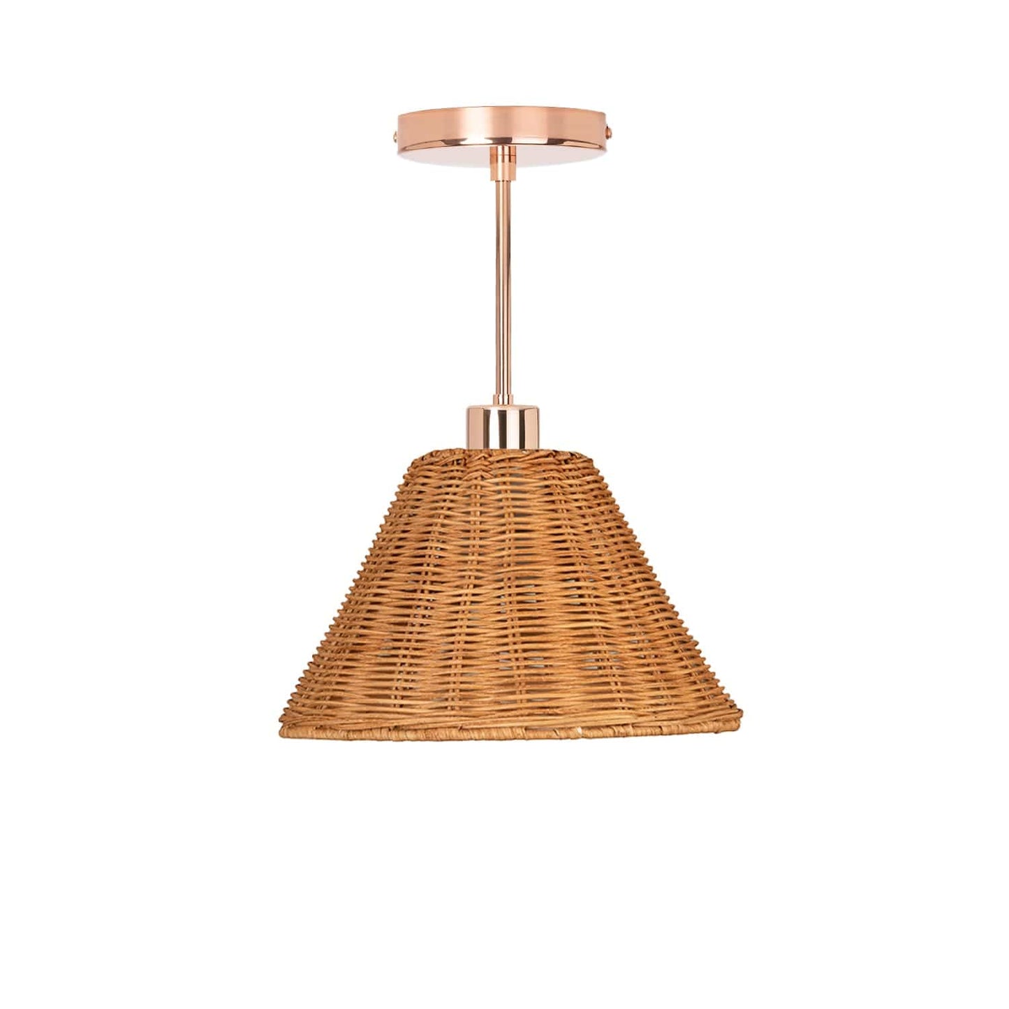 Wicker Empire Shade Post Pendant