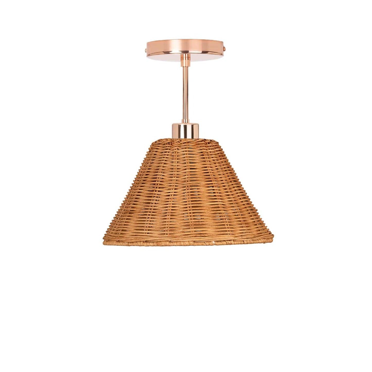 Wicker Empire Shade Post Pendant