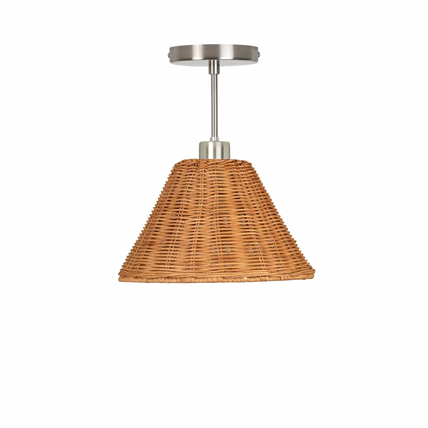 Wicker Empire Shade Post Pendant