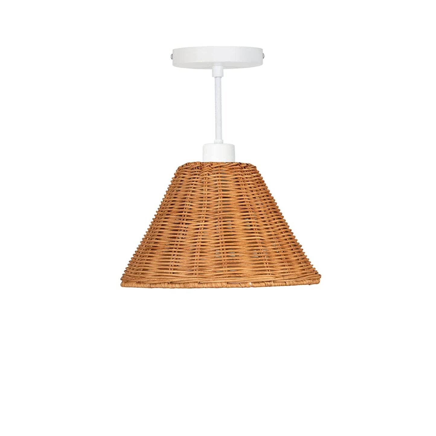 Wicker Empire Shade Post Pendant