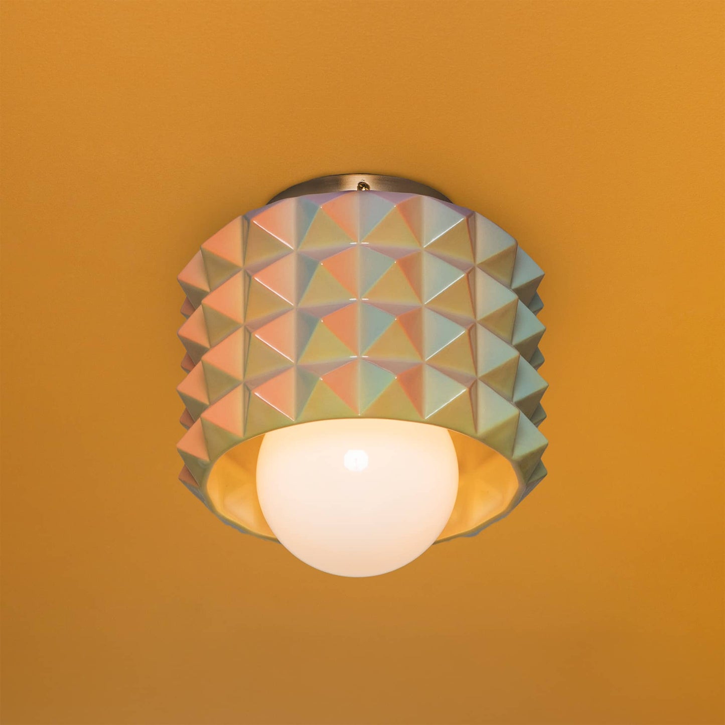 Prism Button Flush Mount Light  | Modern Science Project + Color Cord Company