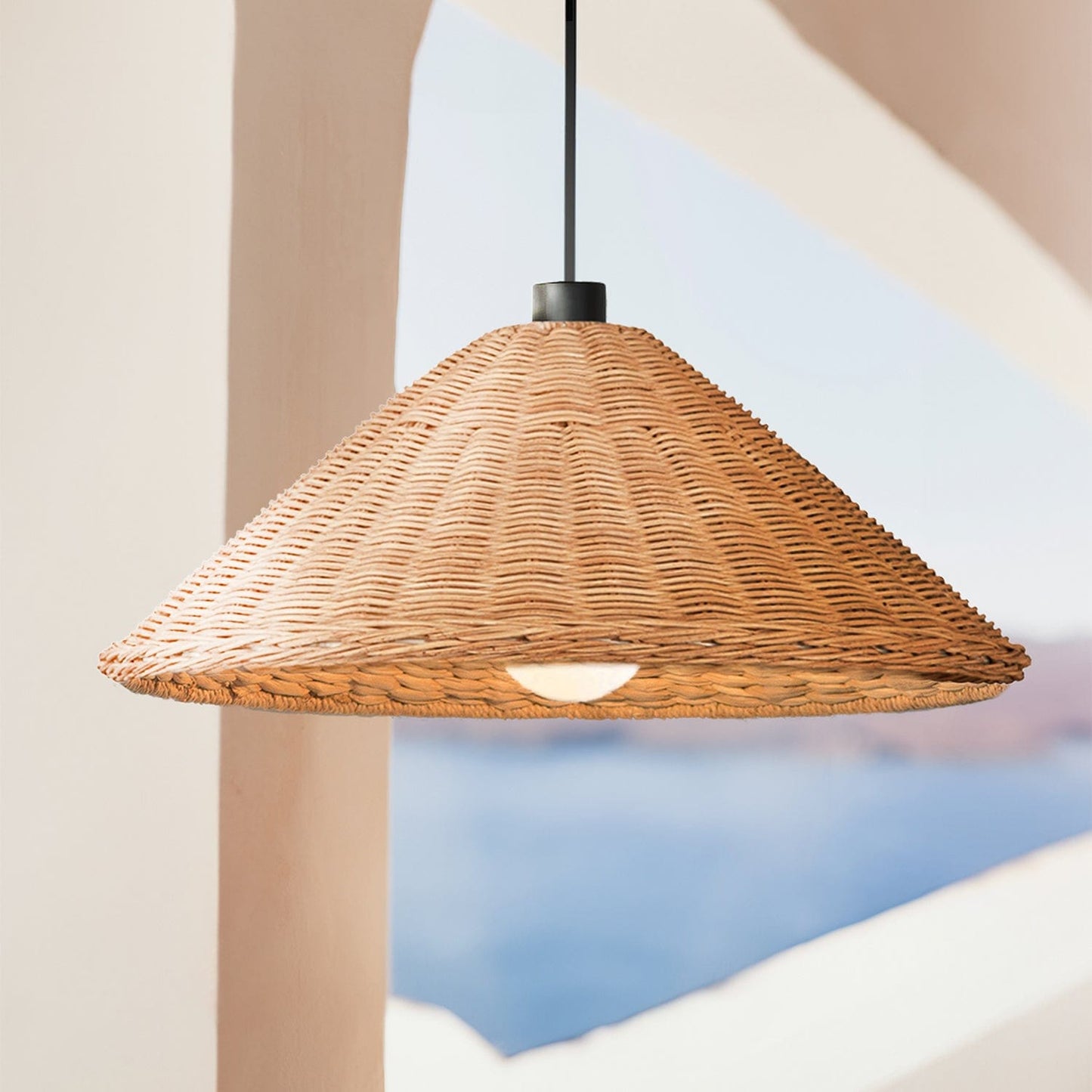 AiO Wicker Empire Shade Ceiling Pendant