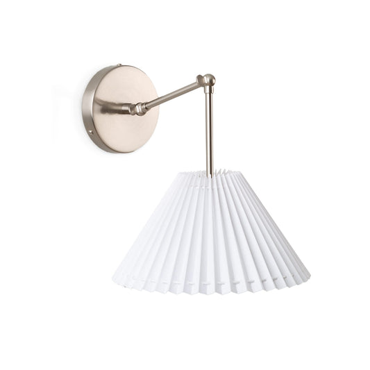 Hinge Double Solo Sconce with Pleated Shade