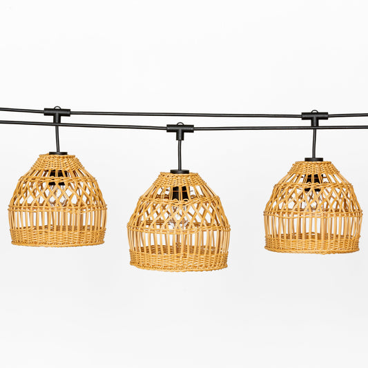 AiO Outdoor String Light with Mini Market Basket Shade