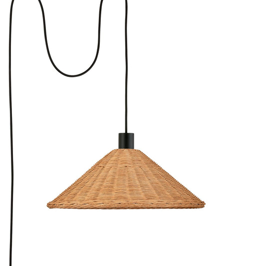 AiO Wicker Empire Shade Plug-In Pendant