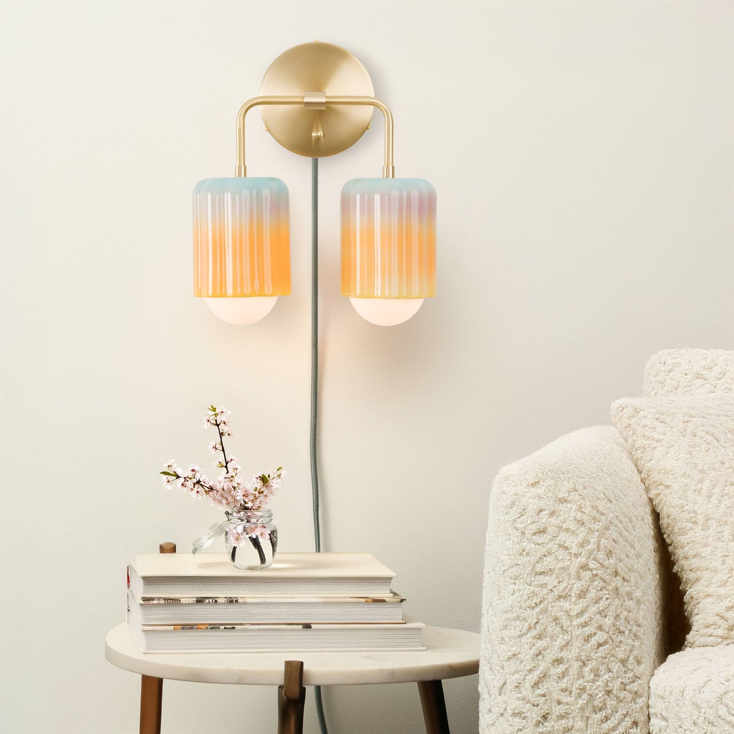 Smoothie Bend Duo Plug-In Sconce | Modern Science Project + Color Cord Company