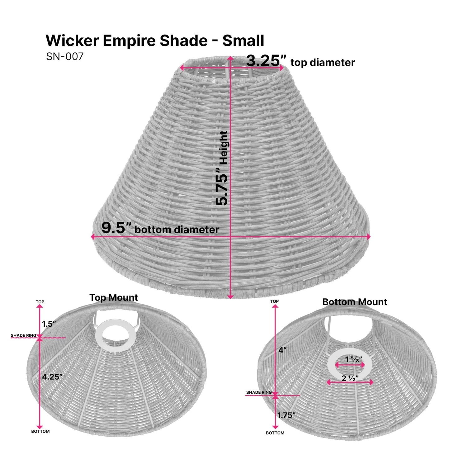 Small Wicker Empire Shade