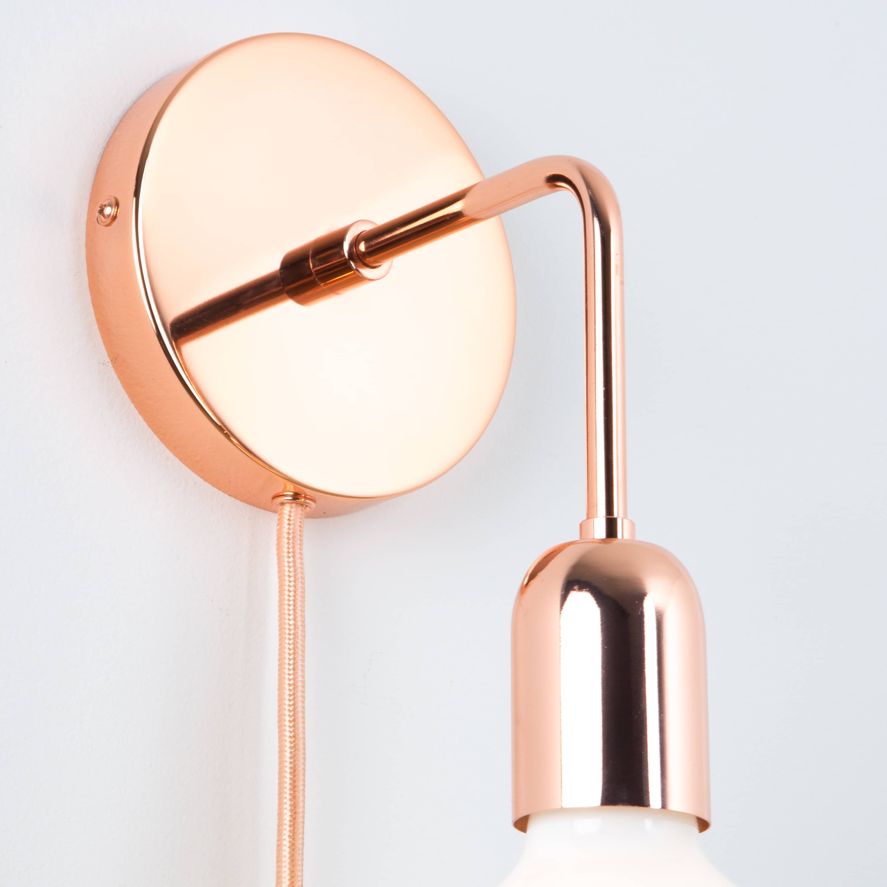 Single-Arm Wall Sconce | Polished Copper Wall Sconce – Color Cord Company