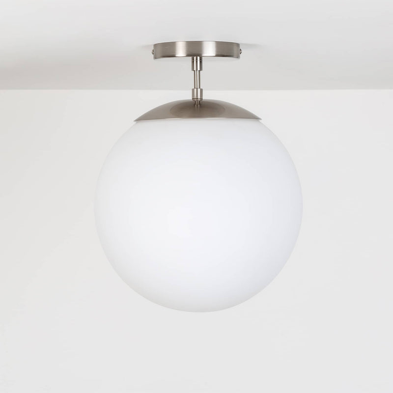 Mod Glass Globe with Post | Flush Mount | 12in | Color Cord